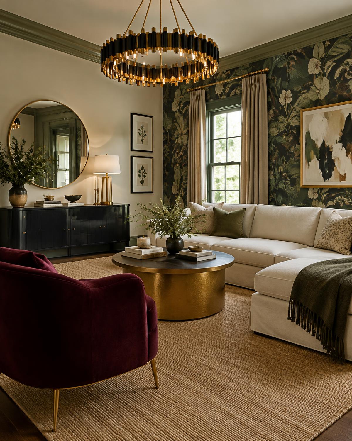 Finished living room combining the inspiration pieces